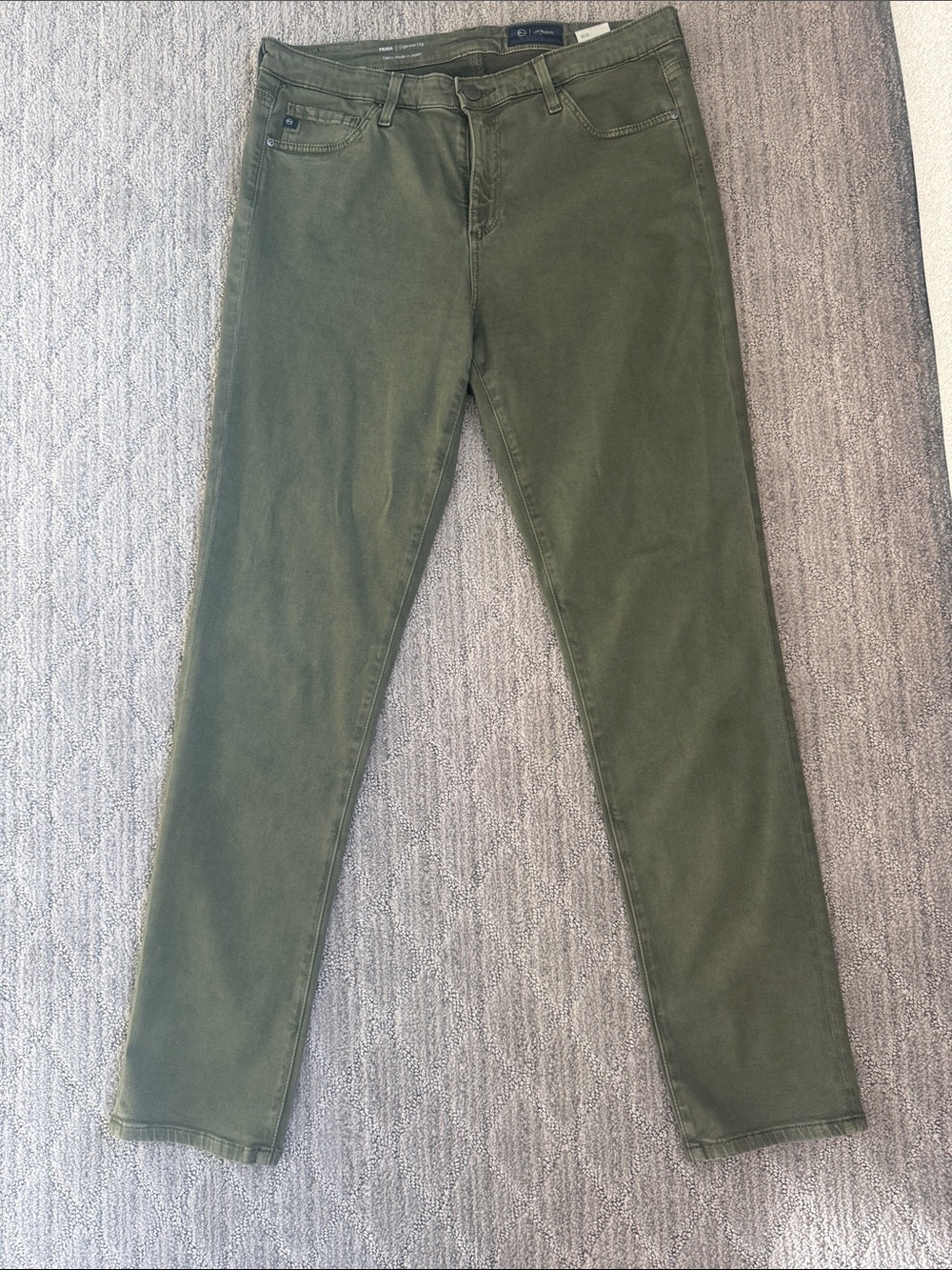 Ag Adriano Goldschmied Olive Green Skinny Jeans